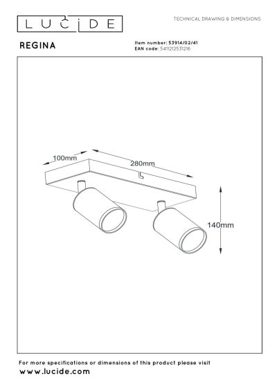 Lucide REGINA - Ceiling spotlight - 2xGU10 - Taupe